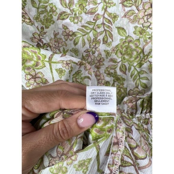 Misa Ruffle Drawstring Neck Elastic Waist Mini Dress Women's Green Size: XS NWOT - Picture 7 of 9